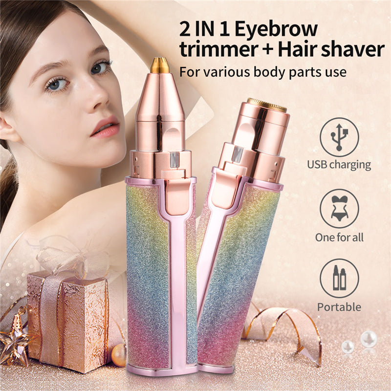 2-in-1 Rechargeable Flawless Eyebrow & Facial Hair Remover