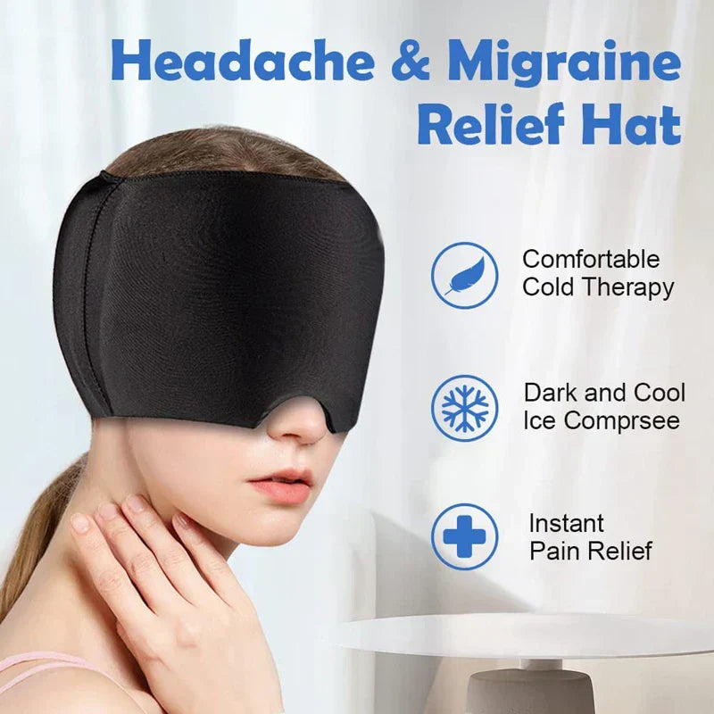 Reusable Migraine Relief Ice Headache Cap | Hot & Cold Therapy Head Wrap for Headaches, Puffy Eyes & Stress (Random Color)